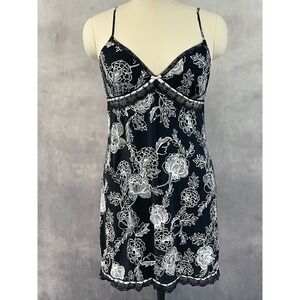 Studio Donatella Slip Dress Chemise Womens Size L Floral Stretch Indie Y2K Femme